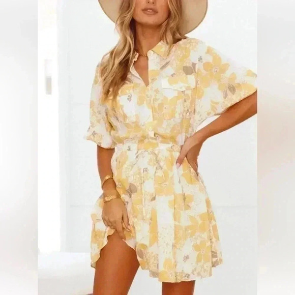 Yellow shirt dress size Med - Picture 1 of 7